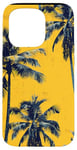 Coque pour iPhone 15 Pro Jaune Vintage Motif Palmier Tropical Paradise Decor