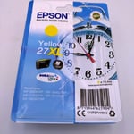 Genuine Epson 27XL Yellow Cartridge Original Alarm Clock OEM Ink New 2019