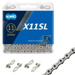 KMC Chain X11SL Bicycle 11 Speed SUPER LIGHT Road MTB Mountain Silver 118L