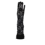 Zac's Alter Ego® Black Over The Elbow Long Lace Floral Print Gloves