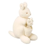 TROUSSELIER - Doudou Musical - Kangourou - Tissu en Coton - Musique Lullaby de Brahms - 20 cm de haut - Classique Chic - Idéal Cadeau de Naissance - Lavable en Machine - Colori Ivoire