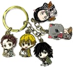 Mini Office Depot Anime Japonais My Hero Academia Demon Slayer Keychain, Kawaii Alliage Porte-clés avec 5 Personnage de Dessin animé poupée Pendentif Cadeau pour Les Fans d'Anime(Demon Slayer 09)