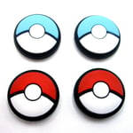 4X Nintendo Switch Thumb Grip Caps Joy Con Switch Lite Pokeball Pokemon - UK 