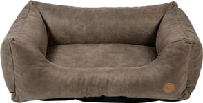 JACK AND VANILLA - Sofa pour Chien JV Classy - Panier de Couchage Durable et Tout Confort pour Chiens - Simili Cuir, Couleur Stone, M, 80 x 60 x 25 cm