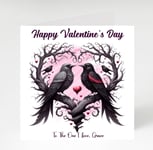 Personalised  Valentine's Day Card , Raven Gothic VALENTINE'S DAY CARD