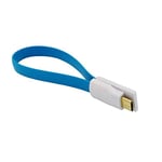 Mini Cable Aimante pour Huawei P Smart 2019 Universel Chargeur Connecteur Micro USB Magnet Porte-Clefs 25cm Android (Bleu)