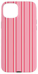 Coque pour iPhone 15 Plus Rose Blanc Rouge Rayé Girly Esthétique Preppy Stripe