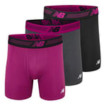 New Balance Men's 6" Boxer Brief Fly Front with Pouch, 3-Pack