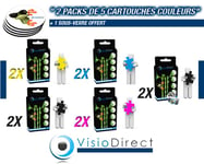 Pack de dix cartouche d'encre 2 Magenta CLI-526M 437 pages 2 Jaune CLI-526Y 450 pages 2 Cyan CLI-526C 462 pages 2 Noir CLI-526BK 2185 pages 2 Noir PGI-525BK 344 pages générique pour CANON PIXMA MG5250 Certifié ISO 9001 ISO 14001 - Visiodirect -