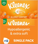 Kleenex Allergy Comfort Tissues - Pack of 12 Tissue Boxes- Hayfever Allergy Com