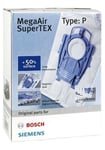 BOSCH TYPE P Vacuum Dust Bags MegaAir SuperTex Hoover GENUINE 4 Bags + Filter