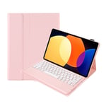 For Xiaomi Pad 6S Pro 12.4 Lambskin Texture Detachable Bluetooth Keyboard Leather Case(Pink)