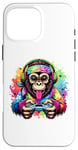 iPhone 16 Pro Max Monkey Gaming Video Games Tie Dye For Boys And Girls Case