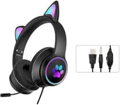 Cat Ear Headphones with RGB LED Light