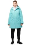 Ulla Popken Femme Grandes Tailles Veste Technique HYPRAR, Capuche, imperméable, Fermeture Éclair à Double Sens Turquoise 42+ 816514433-42+