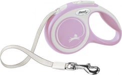 Flexi New Comfort, Hund, Utdragbart Koppel, Rosa, Vit, Band, 15 Kg, Monokromatiskt