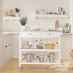 SoBuy köksö på hjul Sideboard vit Arbetsbord Kök FKW47-W White