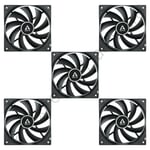 5 x Pack Arctic F12 PWM 120mm PC Case Fans Rev.4 1350 RPM 53 CFM 12V 4-Pin