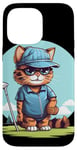 Coque pour iPhone 14 Pro Max Sport de golf amusant avec ce costume de chat amusant