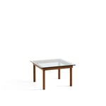 HAY - Kofi Water-Based Lacquered Walnut Frame W. Clear Glass Tabletop 60X60 - Träfärgad - Soffbord - Glas/Trä