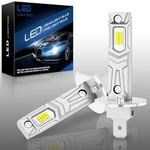 AUXIRACER Ampoule H1 LED 30000LM, Ampoule Voiture H1 LED 6500K, CSP LED 12V, 80W, Plug and Play（30000LM）