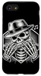 Coque pour iPhone SE (2020) / 7 / 8 Squelette amusant jouant harmonica joueur crâne blues musicien