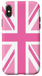 Coque pour iPhone X/XS Rose, drapeau du Royaume-Uni Union Jack