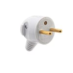 Prise electrique male - Fiche electrique - Prise male - Prise male 220 V - Fiche male - Fiche electrique male - Fiche Male Broche D.4,8mm Sortie Laterale Portefeuille | Blanc - Debflex - 713370