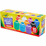 Washable Paints For Kid Pack of 10 Non-Toxic Colour Bottles 2oz Crayola 54-1205 