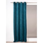 Rideau tamisant Fernand Rocle velours cotelé bleu Canard L.260 x l.140 cm