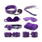 10pcs Adult Kit Handcuffs Ankle Cuffs Whip BDSM Bondage Set Sex Toys for Couples