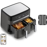 MOULINEX Friteuse sans huile + Grill 8,3L, 2 tiroirs, 8 programmes, Economie d’énergie, air fryer, Dual Easy Fry&Grill EZ905B20