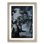 Big Box Art At The Train Station by Lesser URY Framed Wall Art Picture Print Ready to Hang, Oak A2 (62 x 45 cm)