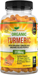 Organic Turmeric Curcumin 2130mg with Organic Ginger and Organic Black Pepper -