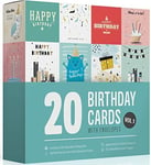 20 Birthday Cards Multipack Vol 1 by Wonder Cards | Eco Friendly | Birthday Car