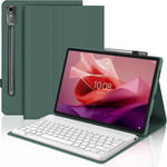 Étui Clavier Pour Lenovo Tab P12 Pro 12.7 Pouces 2023, Azerty Français Clavier Magnétique Détachable Bluetooth Pour Lenovo Tablet P12 12.7"" Tb370fu, Vert Foncé