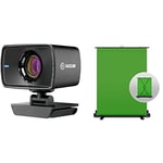 Pack Elgato Pro Chroma Key - Webcam 1080p60 en vraie Full HD, commandes reflex, installation rapide pour suppression de l'arrière-plan pour streaming, gaming, visio sur OBS, Zoom, Teams, pour Mac/PC