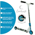 Kids Stunt Scooter Contrast Zone Silver Surfer Blue 110mm Wheels