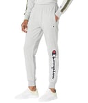 Champion Men's Powerblend Sweatpants, Oxford Gray - 15 Script Low Leg, L