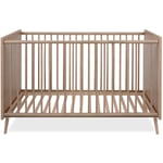 Terre De Nuit - Lit bébé à barreaux en bois clair effet cannage 70x140 - LT7085 - Bois naturel