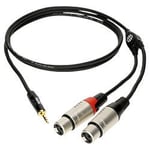 Câble en Y Mini-Jack 3.5mm mâle stéréo / 2x XLR femelle MiniLink Pro noir 3m KLOTZ