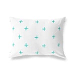 BonaMaison Housse de Coussin décorative, Motif Turquoise, Blanc, taies d'oreiller décoratives pour Salon, canapé, Chambre à Coucher, Dimensions 45 x 60 cm