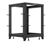 Åpen Rack 19" 15U 600X600-1100 Justerbar Svart Lanberg