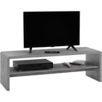 Idimex - Table basse noelle, table de salon rectangulaire ou meuble tv de 120 cm avec 1 étagère de rangement, en mélaminé décor béton - couleur béton