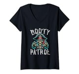 Womens Fun Pirate Pun - Booty Patrol V-Neck T-Shirt