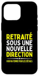 Coque pour iPhone 16 Pro Max Humour Retraité Cadeau Drôle Retraite Homme Pot De Départ