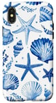 iPhone X/XS Blue Seashell Coastal Summer, Starfish, Women Case