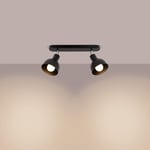 SOLLUX lighting - Applique Elba - Appliques - Lampe Décorative - Lampe LED - Faible Consommation en Énergie - Longue Durée de Vie - Design Attrayant - E27, 2x max 15W LED, ~230V, 50Hz - Noir