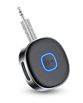 HORJOR Adaptateur Bluetooth AUX pour Voiture, récepteur Bluetooth 5.0 sans Fil Bluetooth pour Voiture, écouteurs, appels Mains Libres, Double Connexion, 16 Heures de Temps de Jeu Taille Unique
