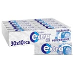 Extra Ice Peppermint Flavour Xylitol Sugarfree Chewing Gum Bulk Box, 30 Packs of 10 Pieces (300 Pieces)